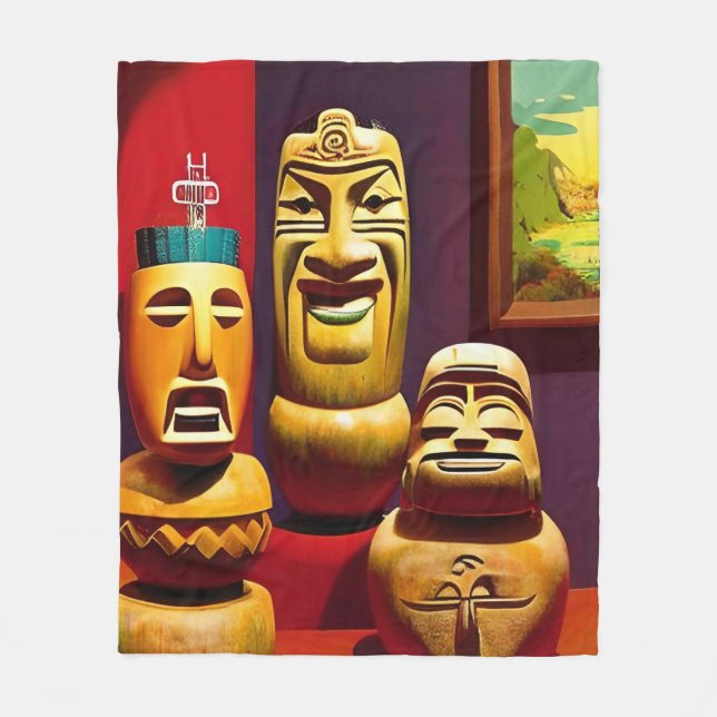 Indoor Tiki Life Ken Gauge Art Fleece Blanket (Front)