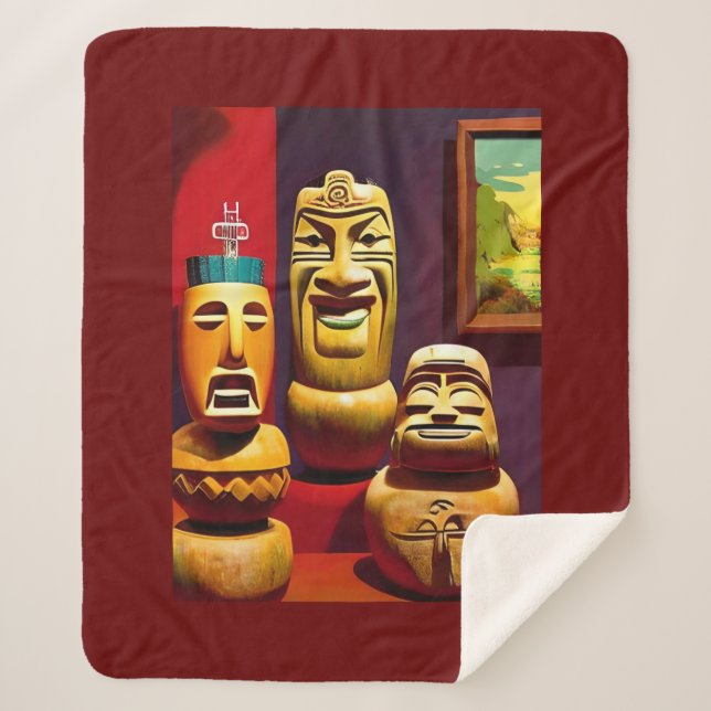 Indoor Tiki Life Ken Gauge Art Sherpa Blanket (Front)