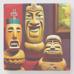 Indoor Tiki Life Ken Gauge Art Stone Coaster