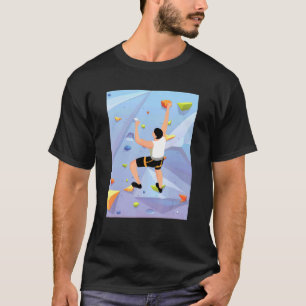 Indoor Wall Climbing Rock Climbers Action Sports T-Shirt