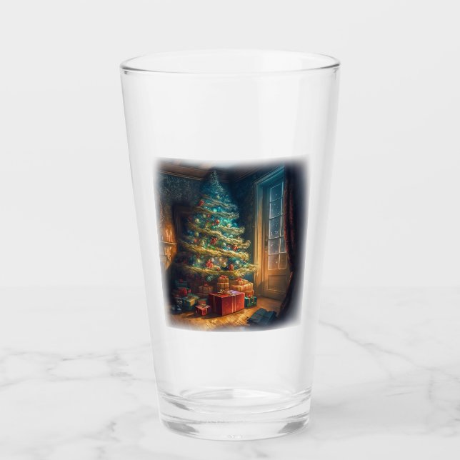 Indoors Christmas Tree Glass Tumbler  (Front)