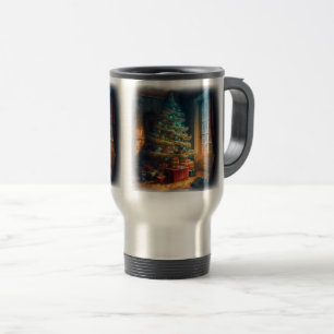 Indoors Christmas Tree Travel/Commuter Mug, 15 oz Travel Mug