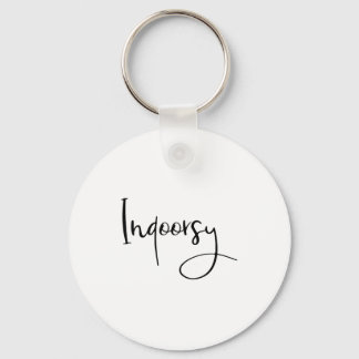 Indoorsy Script Funny  Key Ring
