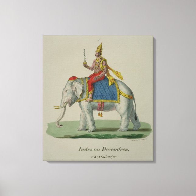 Indra, engraved by Marlet et Cie (colour litho) Canvas Print (Front)