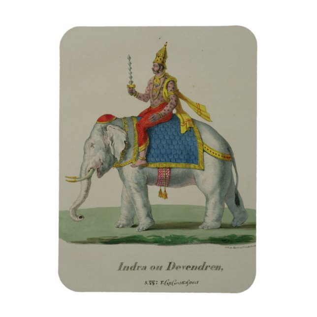 Indra, engraved by Marlet et Cie (colour litho) Magnet (Vertical)