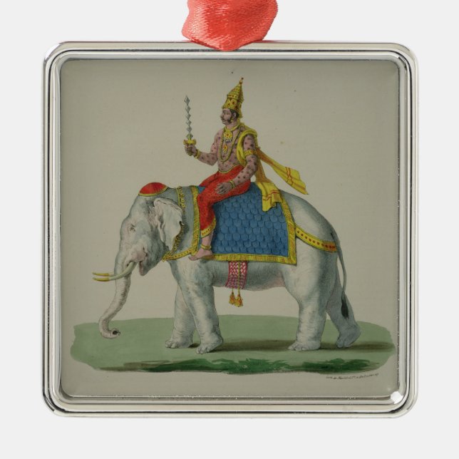 Indra, engraved by Marlet et Cie (colour litho) Metal Tree Decoration (Front)