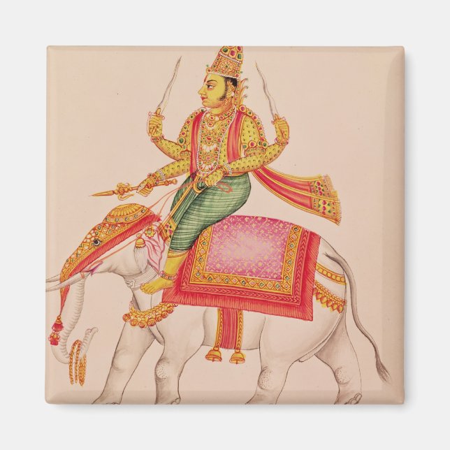 Indra, God of Storms, riding on an elephant Magnet (Front)