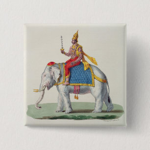 Indra or Devendra, from 'L'Inde francaise...', eng 15 Cm Square Badge