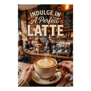 Indulge In A Perfect Latte Coffee Poster