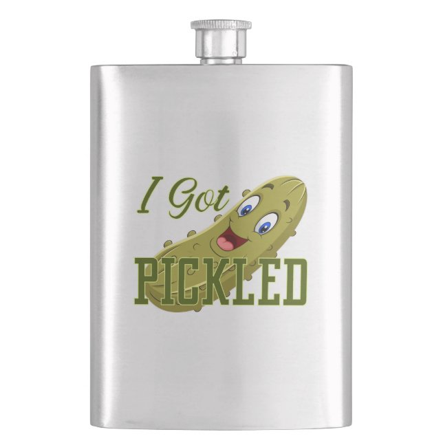 "Indulge In Pickled Delight: I Got Pickled!" Hip Flask (Front)