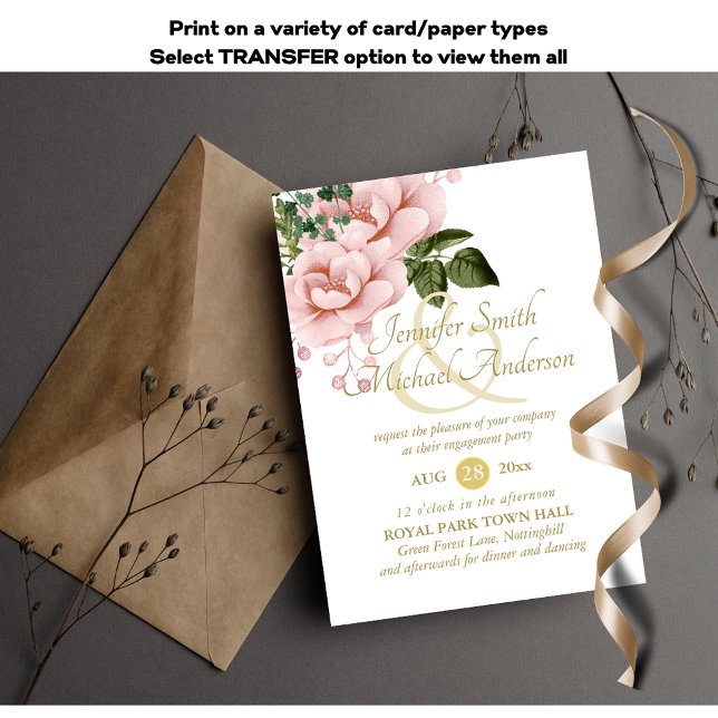 Indulgent Blush Pink Gold Roses Bouquet Engagement (Creator Uploaded)