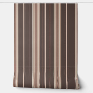 Indulgent Ophelia Warm Stripes Brown Wallpaper