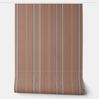 Indulgent Ophelia Warm Stripes Orange Brown Wallpaper