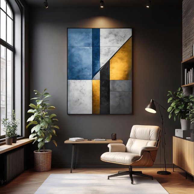 Industrial Abstract Geometric Block Canvas Print (Creator Uploaded)