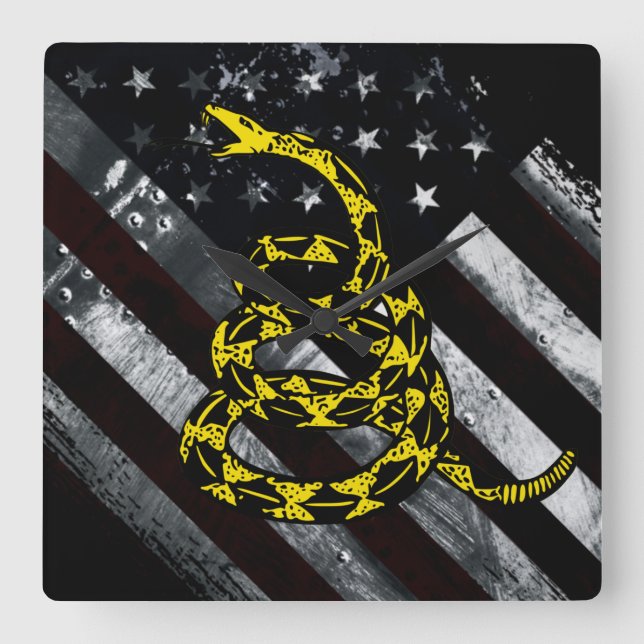 Industrial American Flag and Snake Clock (Front)