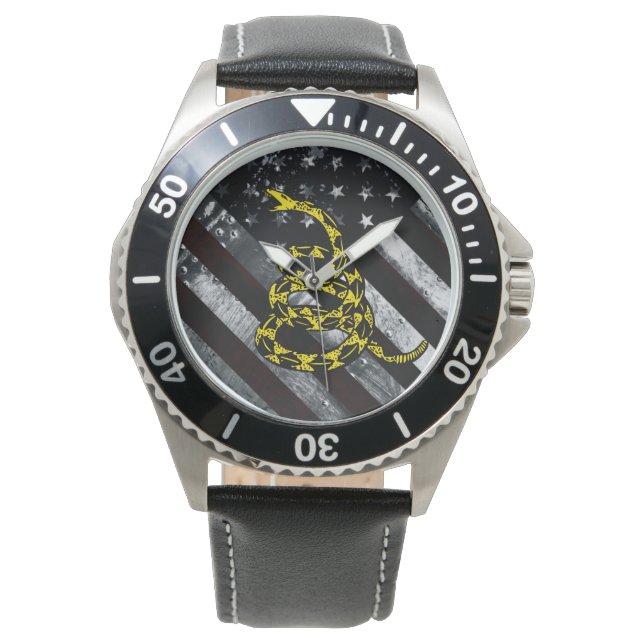 Industrial American Flag and Snake Clock Watch (Front)