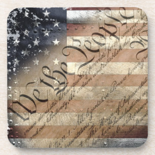 Industrial American Flag Cork Coaster