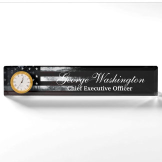 Industrial American Flag Nameplate