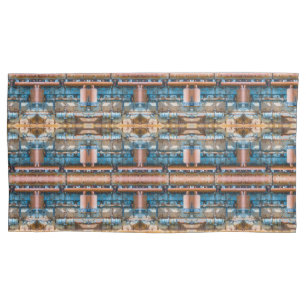 Industrial architecture blue rust medium pattern pillowcase