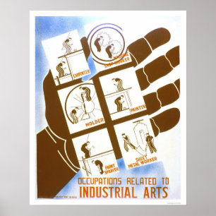 Industrial Arts Jobs 1936 WPA Poster
