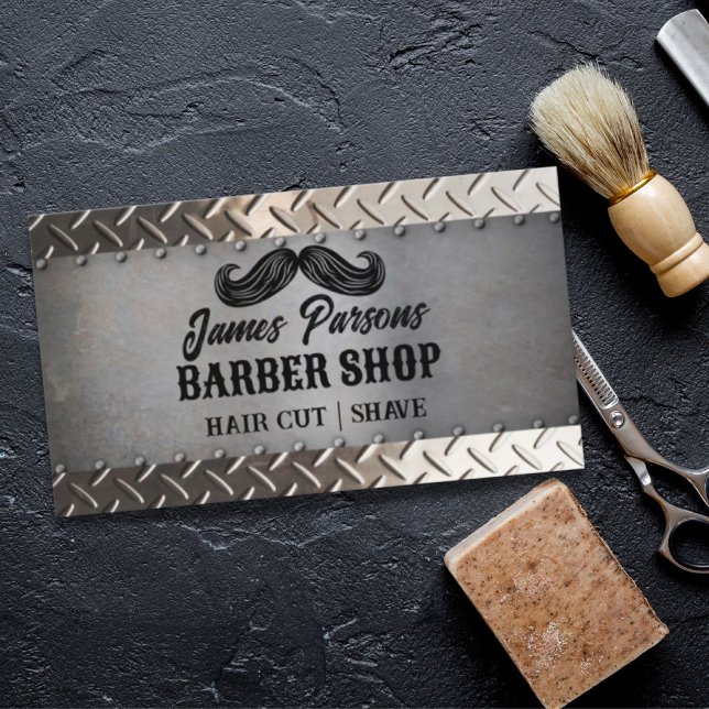 Industrial Barbershop Hair Stylist Barber Shop Business Card (Industrial Barbershop Hair Stylist Barber Shop Business Card)