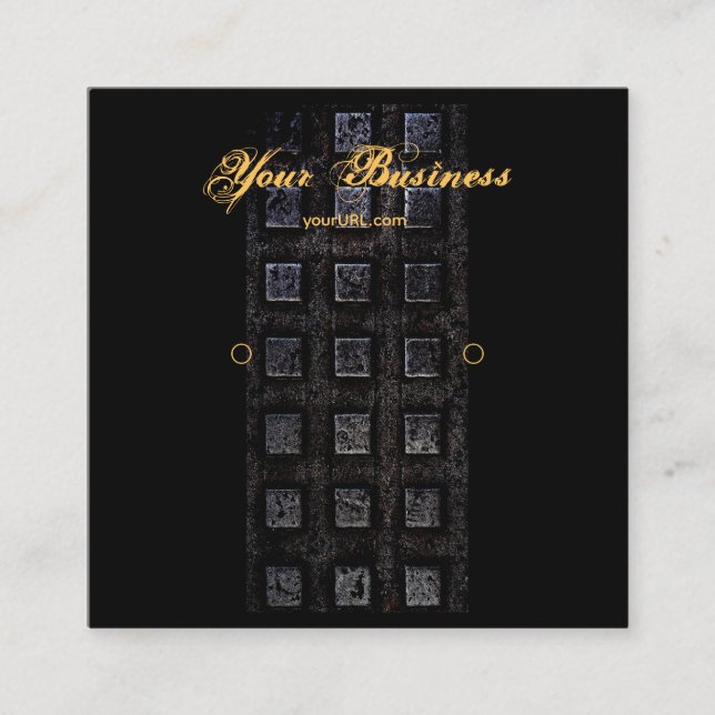 Industrial Black Earring Holder Display Cards (Front)