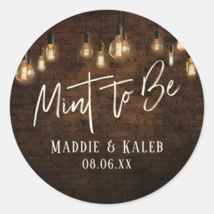 Industrial Bricks Vintage Edison Lights Mint to Be Classic Round Sticker