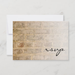 Industrial Chic Bricks Fade Wedding RSVP Card