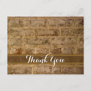 Industrial Chic Bricks Thank You Postcard