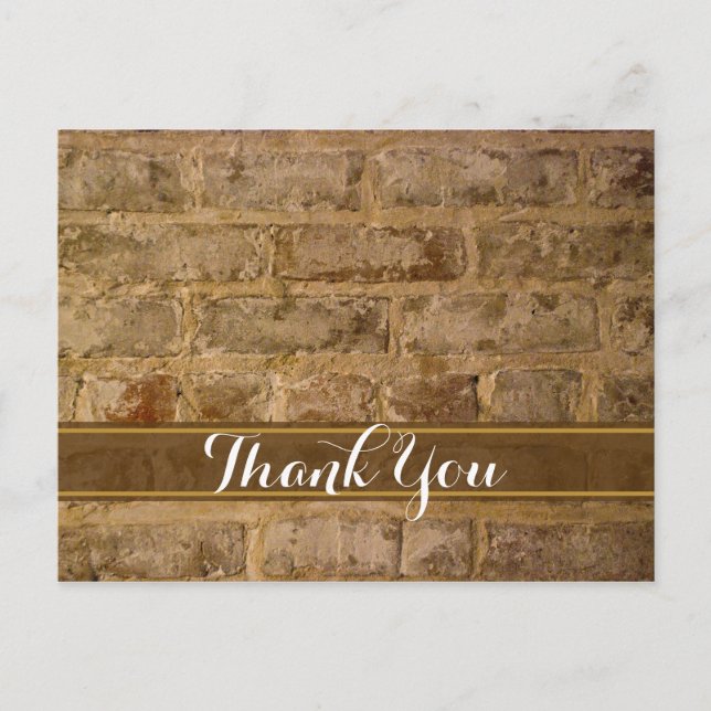 Industrial Chic Bricks Thank You Postcard (Front)