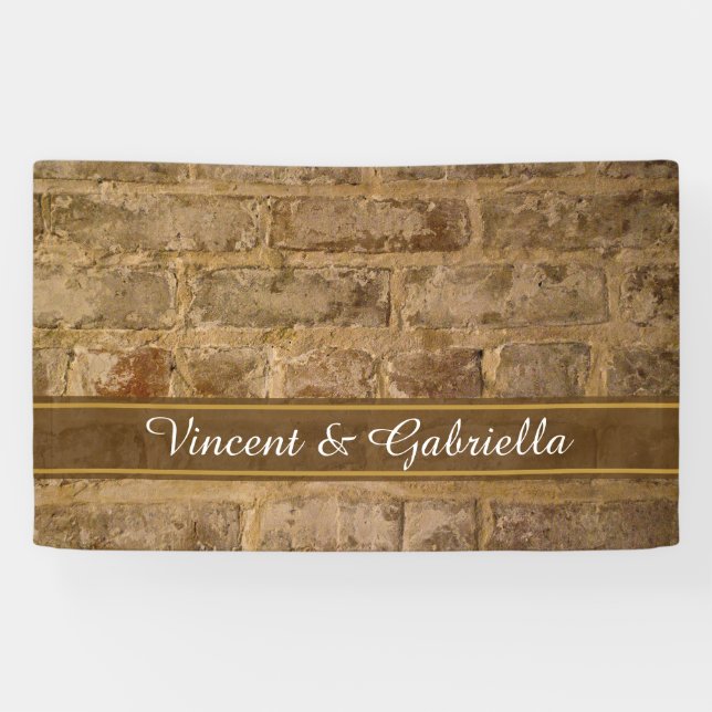 Industrial Chic Bricks Wedding Banner (Horizontal)