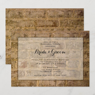 Industrial Chic Bricks Wedding Rehearsal Dinner Invitation