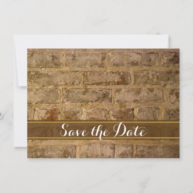 Industrial Chic Bricks Wedding Save the Date (Front)