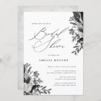 Industrial Chic Floral Calligraphy Bridal Shower