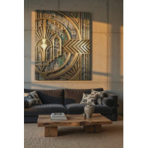 Industrial Chic Grey Concrete Gold Geometric Luxur
