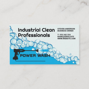 Industrial Cleaners Soap Bubbles Power Wash Business Card