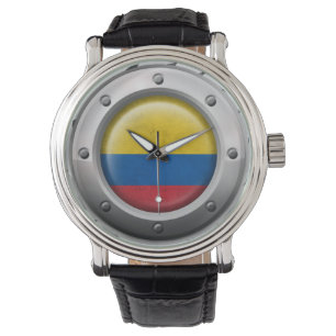Industrial Colombian Flag with Steel Graphic Watch