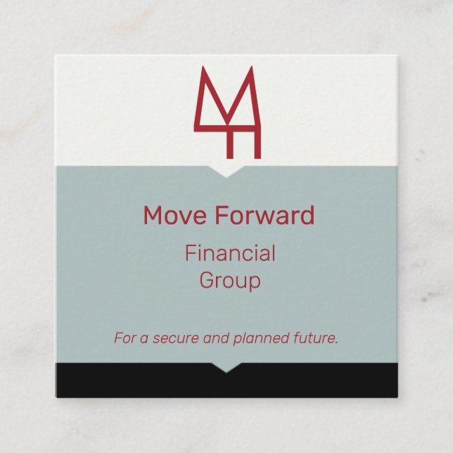 Industrial Colorblock Square Business Card (Front)