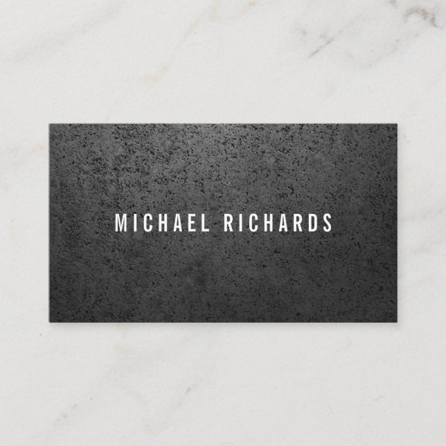 Industrial concrete grunge dark masculine business card (Front)