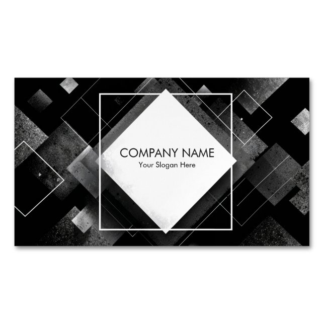 Industrial Concrete Texture Diamond Magnetic Business Card (Front)