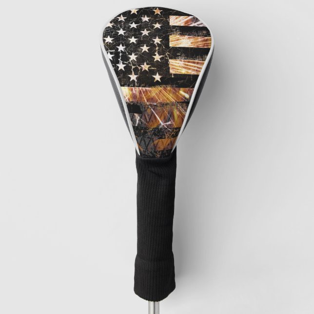 Industrial Construction Flag Sparks Golf Head Cover (Front)
