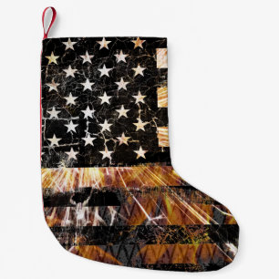 Industrial Construction Flag Sparks Small Christmas Stocking