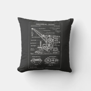 industrial crane blueprint design cushion