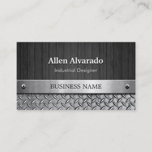 Industrial Designer - Wood and Metal Look Business Card