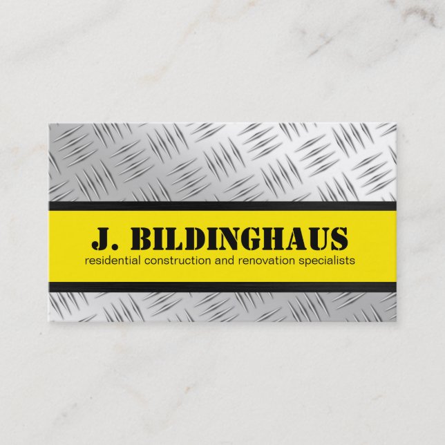 Industrial Diamond Plating and Steel Business Card (Front)