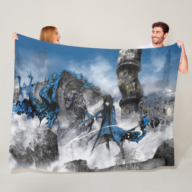 Industrial easy art - sci-fi landscape fleece blanket (In Situ)