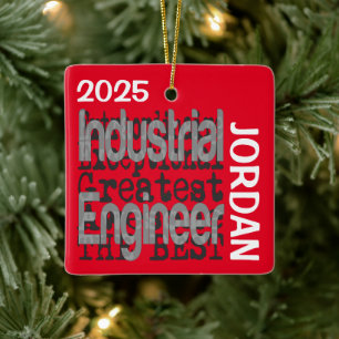 Industrial Engineer Extraordinaire CUSTOM Ceramic Ornament