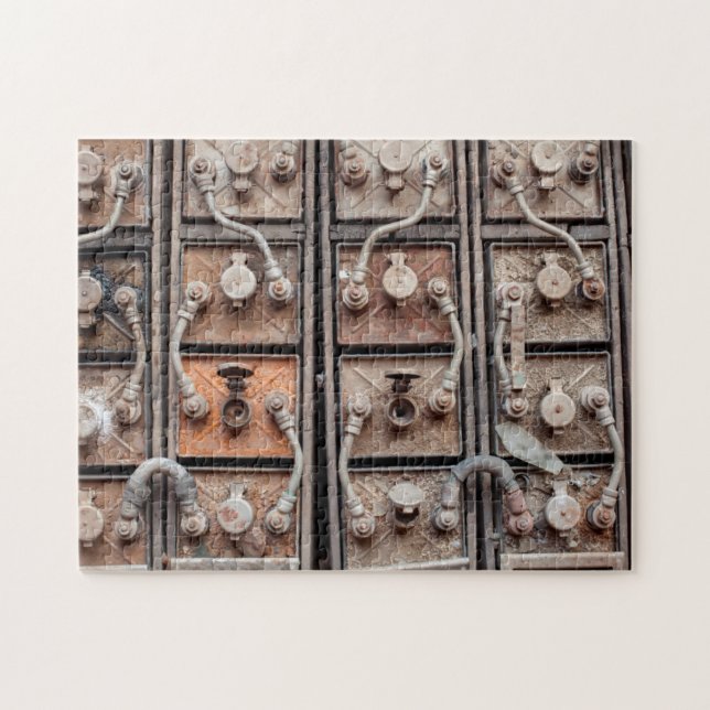 Industrial equipment in abandoned mine in Butte Jigsaw Puzzle (Horizontal)