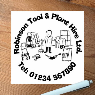 Industrial Equipment, Tool & Plant Hire Business. Rubber Stamp