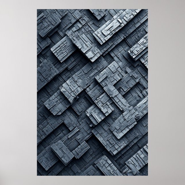 Industrial Geometric Concrete Design Poster (Front)